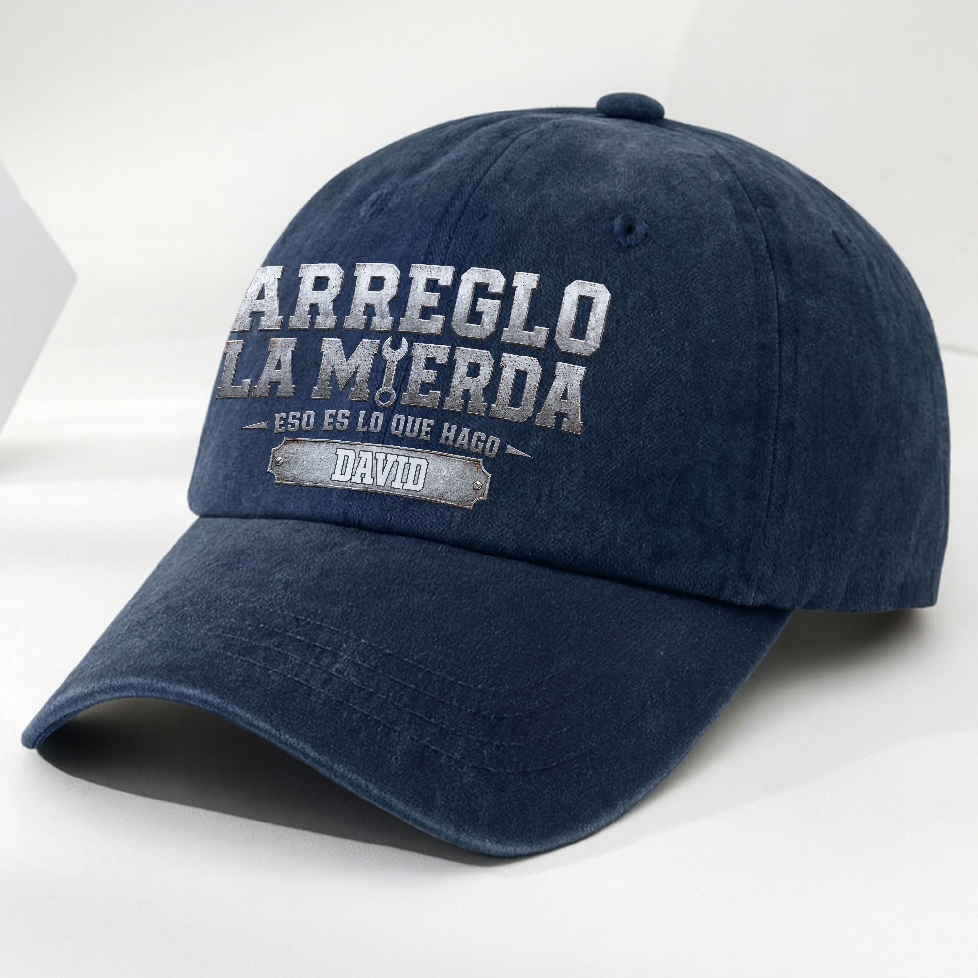 Personalized Washed Denim Cap Custom Name Gift for Dad