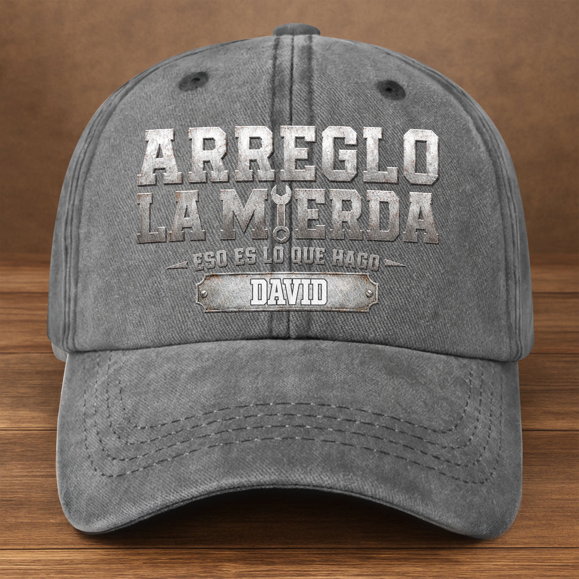 Personalized Washed Denim Cap Custom Name Gift for Dad