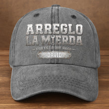 Load image into Gallery viewer, Personalized Washed Denim Cap Custom Name Gift for Dad

