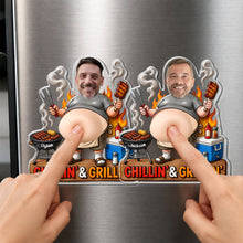 Load image into Gallery viewer, Personalized Squishy Acrylic Fridge Magnet for Dad - Funny BBQ Gift
