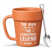 Load image into Gallery viewer, Personalized Gardening Legend Plant Pot Ceramic Mug Gift for Dad
