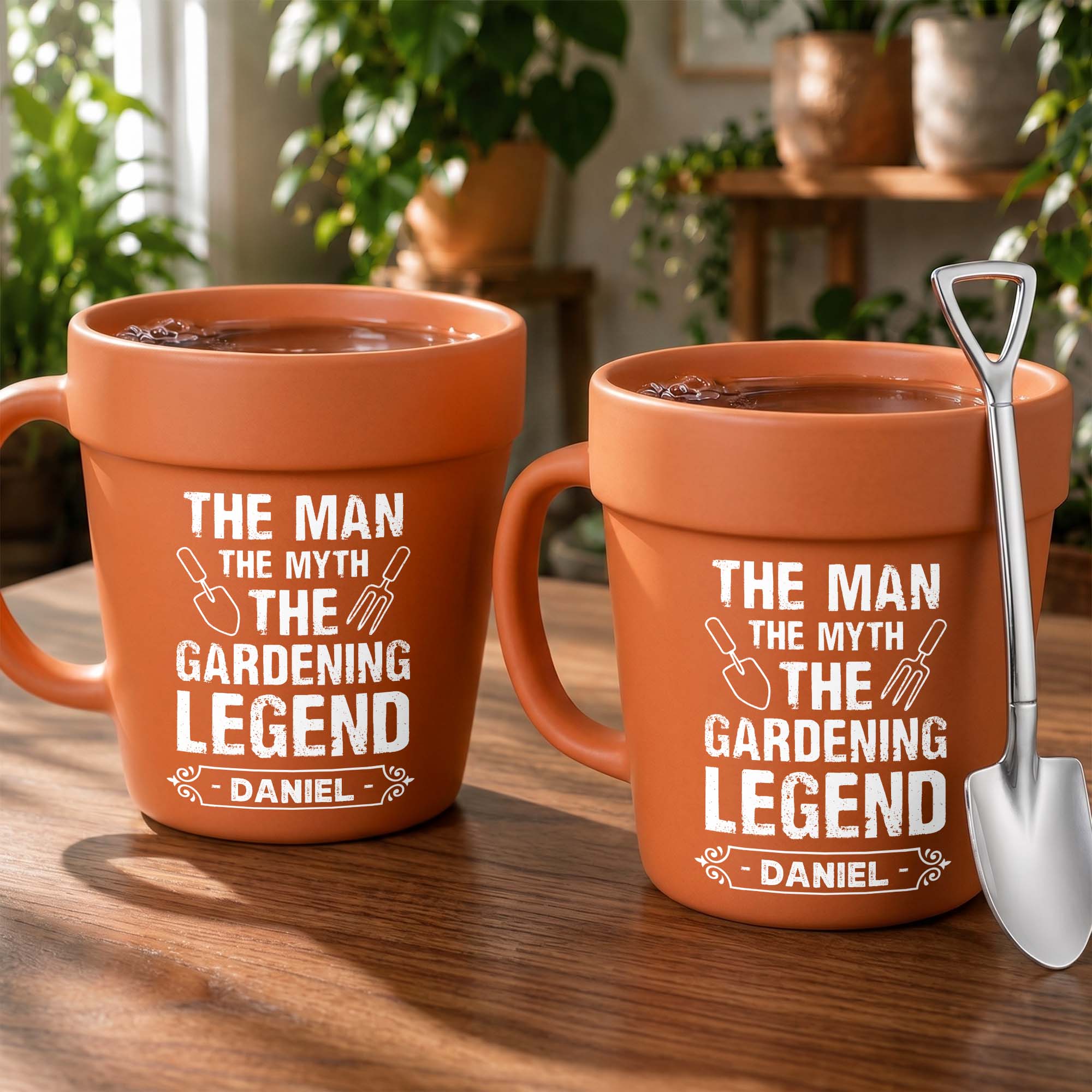 Personalized Gardening Legend Plant Pot Ceramic Mug Gift for Dad