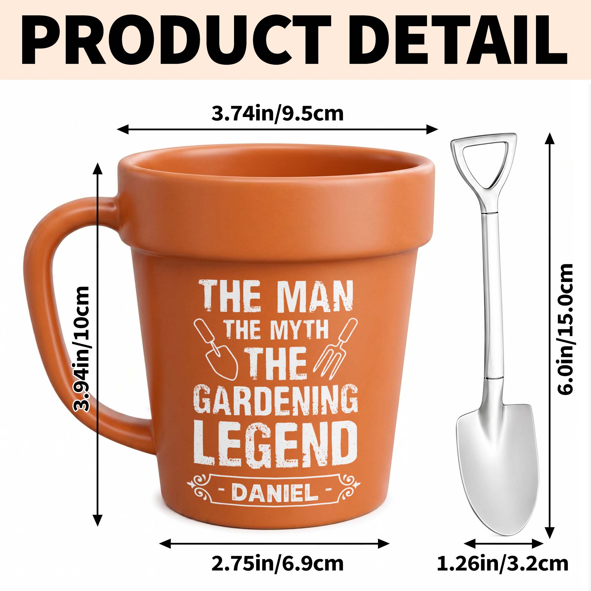 Personalized Gardening Legend Plant Pot Ceramic Mug Gift for Dad