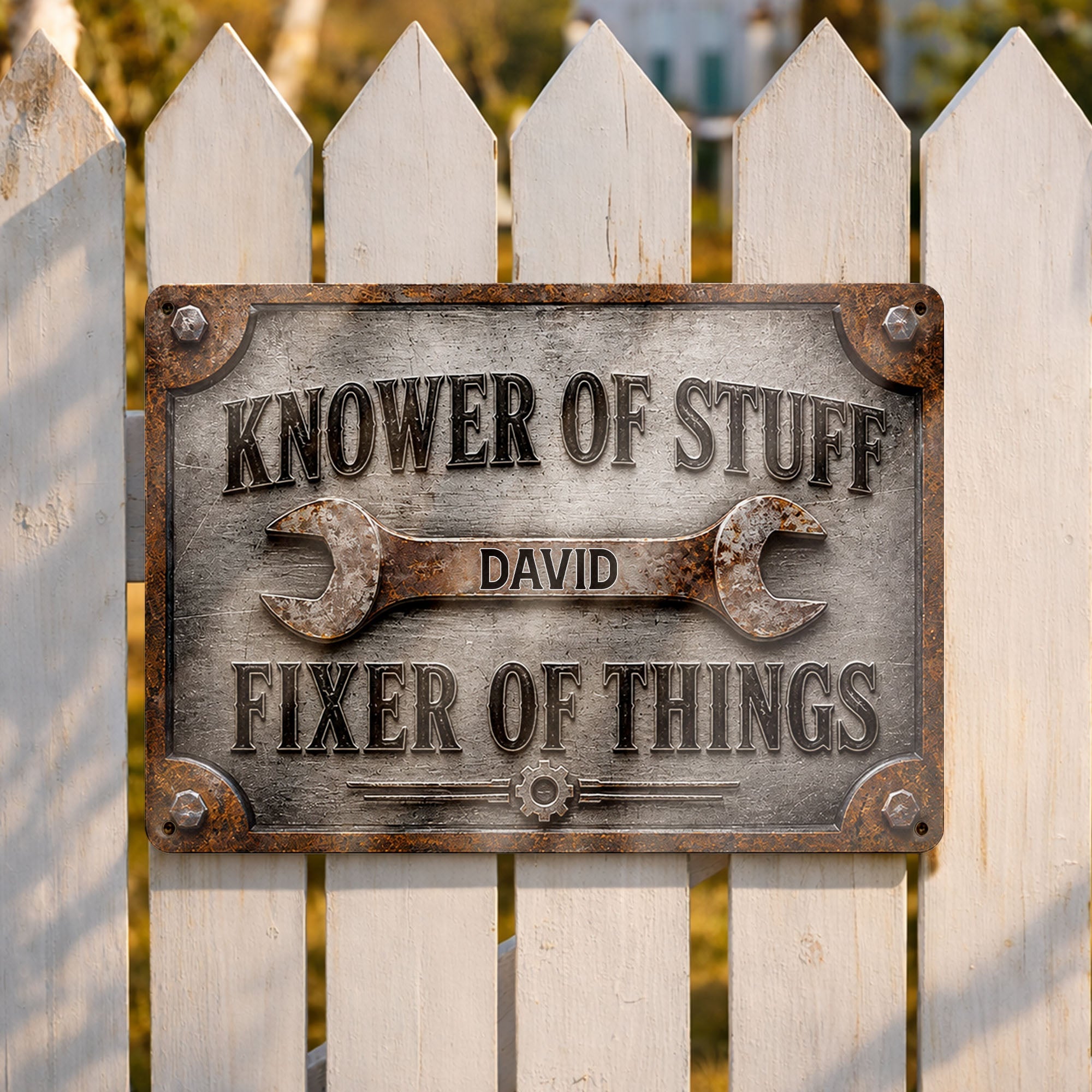 Personalized Metal Sign Custom Name Handyman Decor Gift for Dad