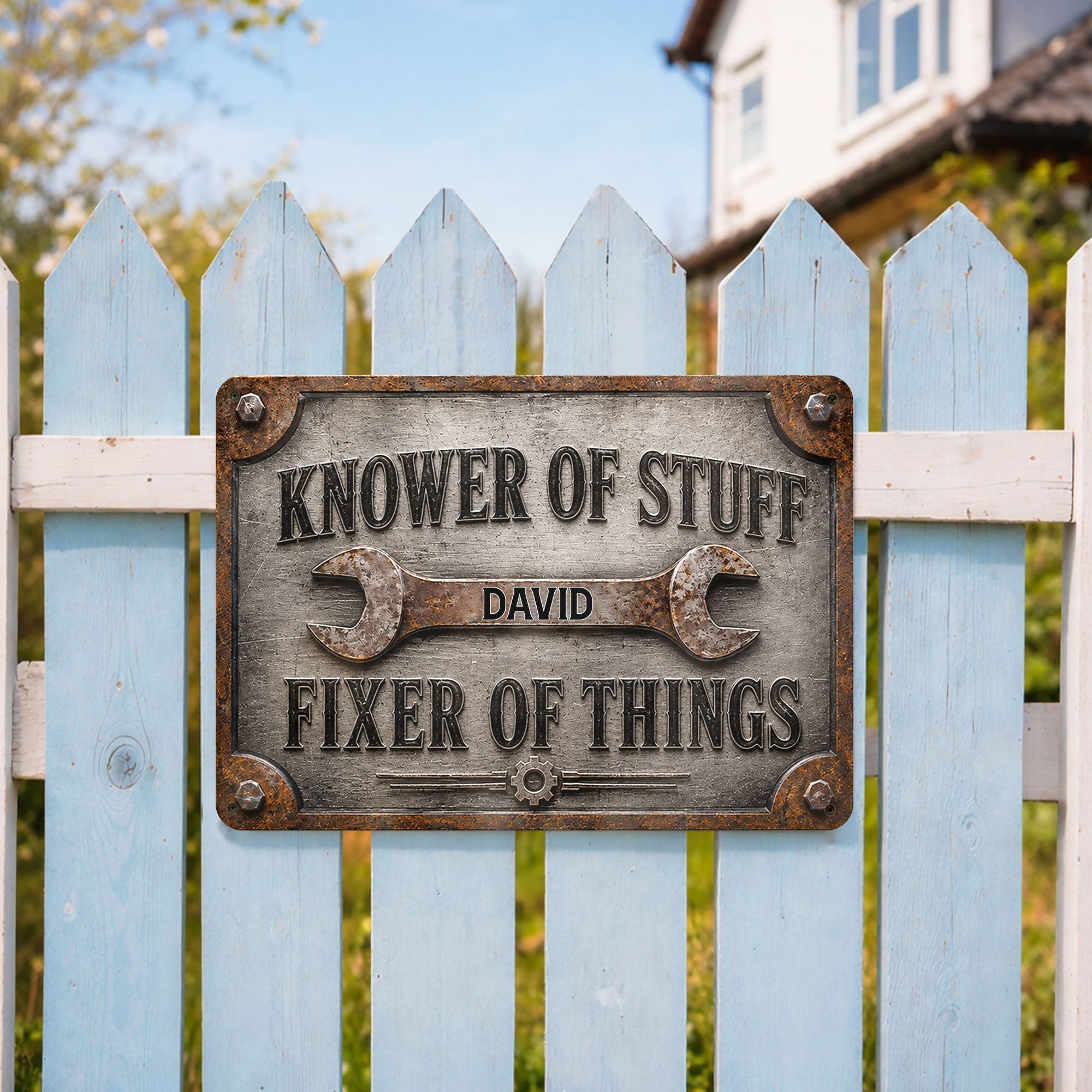Personalized Metal Sign Custom Name Handyman Decor Gift for Dad