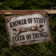 Load image into Gallery viewer, Personalized Metal Sign Custom Name Handyman Decor Gift for Dad
