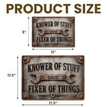 Load image into Gallery viewer, Personalized Metal Sign Custom Name Handyman Decor Gift for Dad
