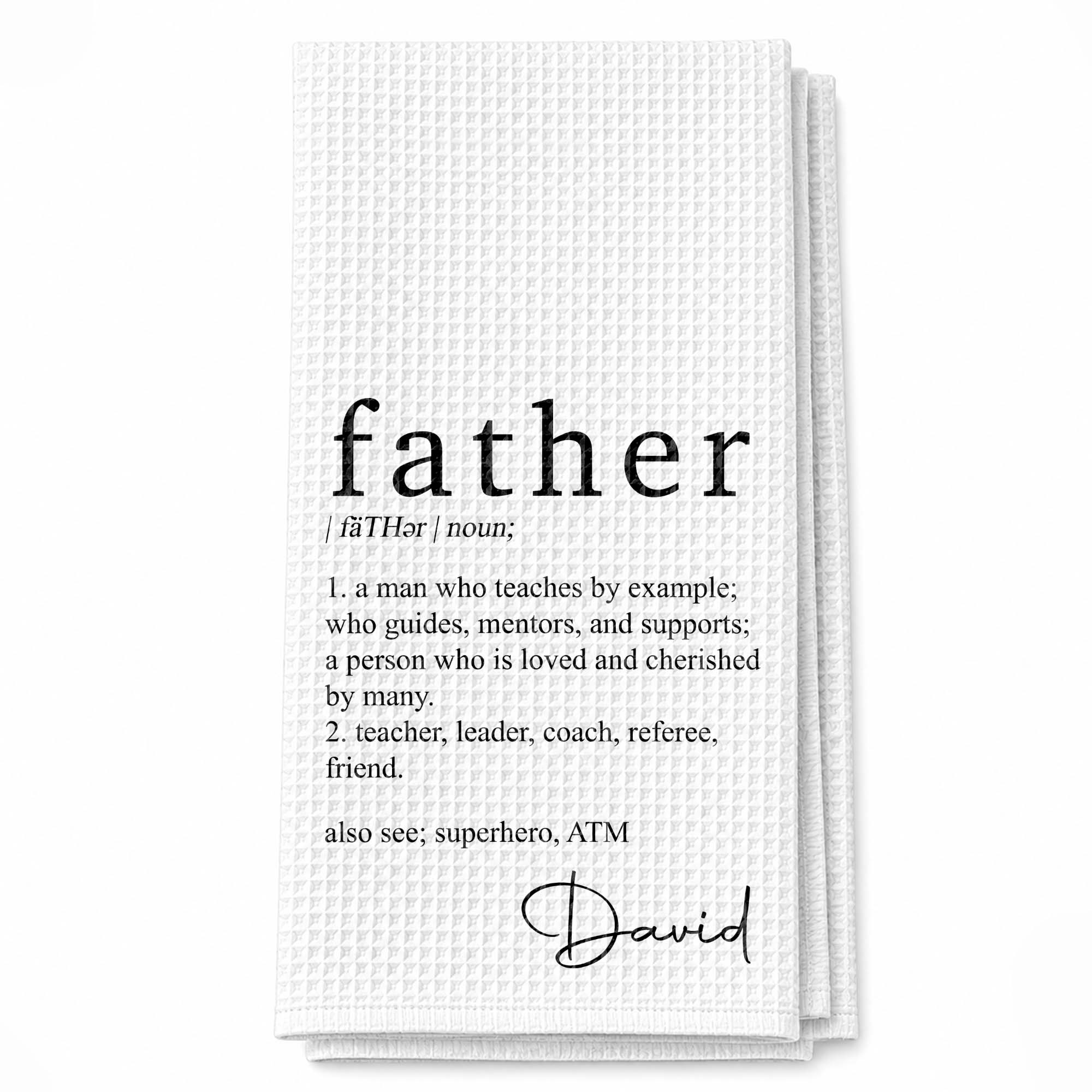 Personalized Kitchen Towel Custom Definition Gift for Dad