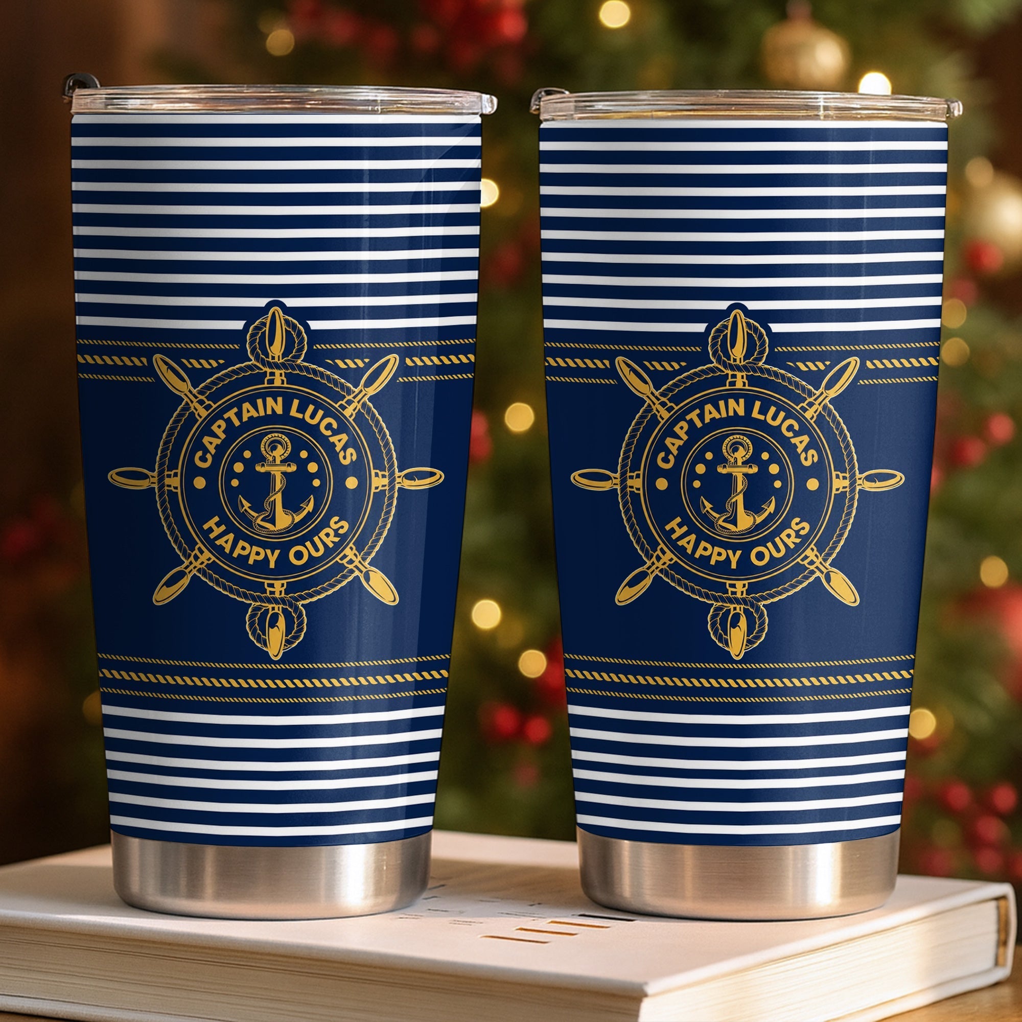 Personalized Nautical 20oz Tumbler Custom Name Gift for Dad