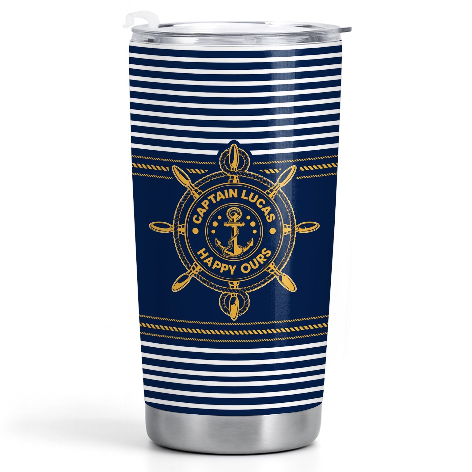Personalized Nautical 20oz Tumbler Custom Name Gift for Dad