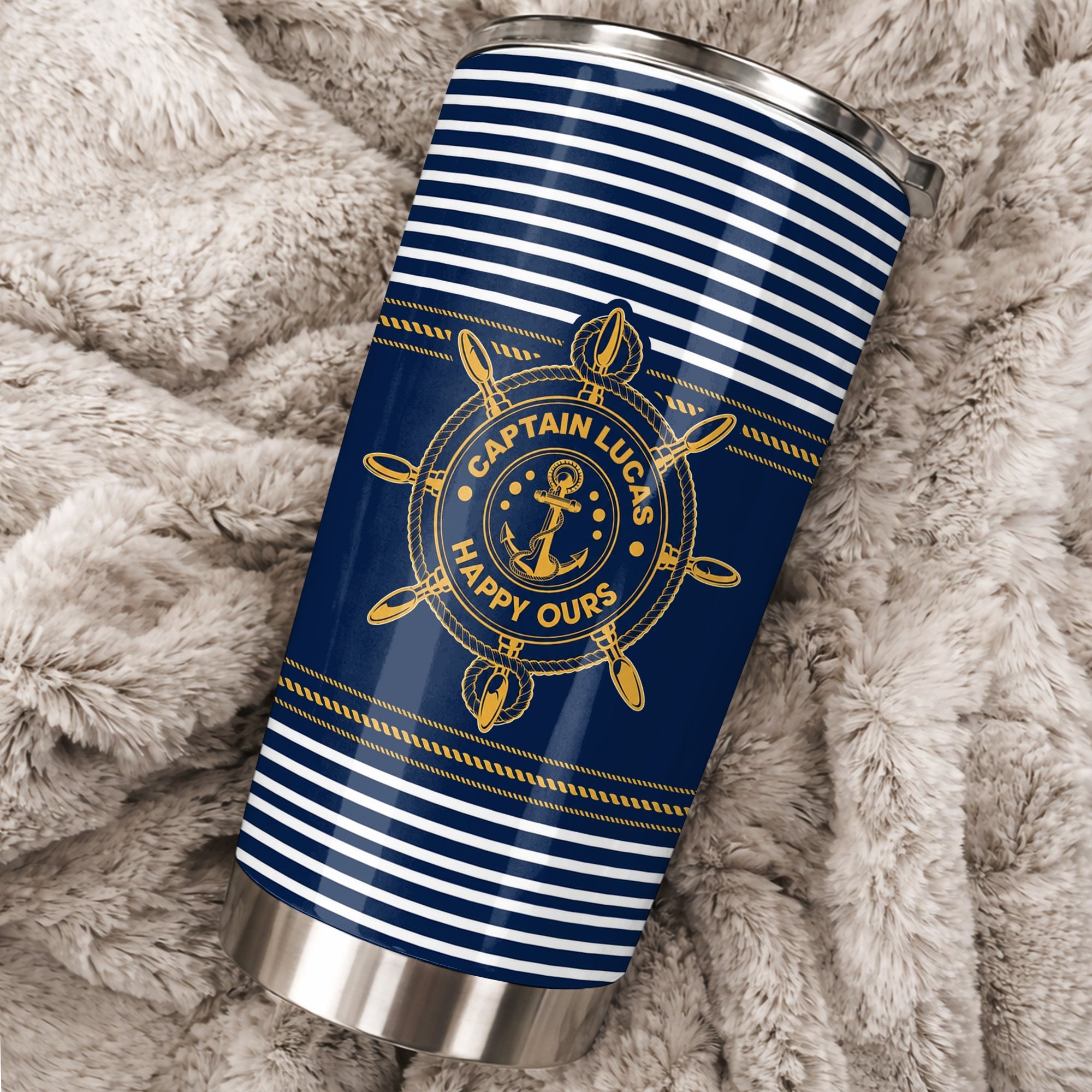 Personalized Nautical 20oz Tumbler Custom Name Gift for Dad