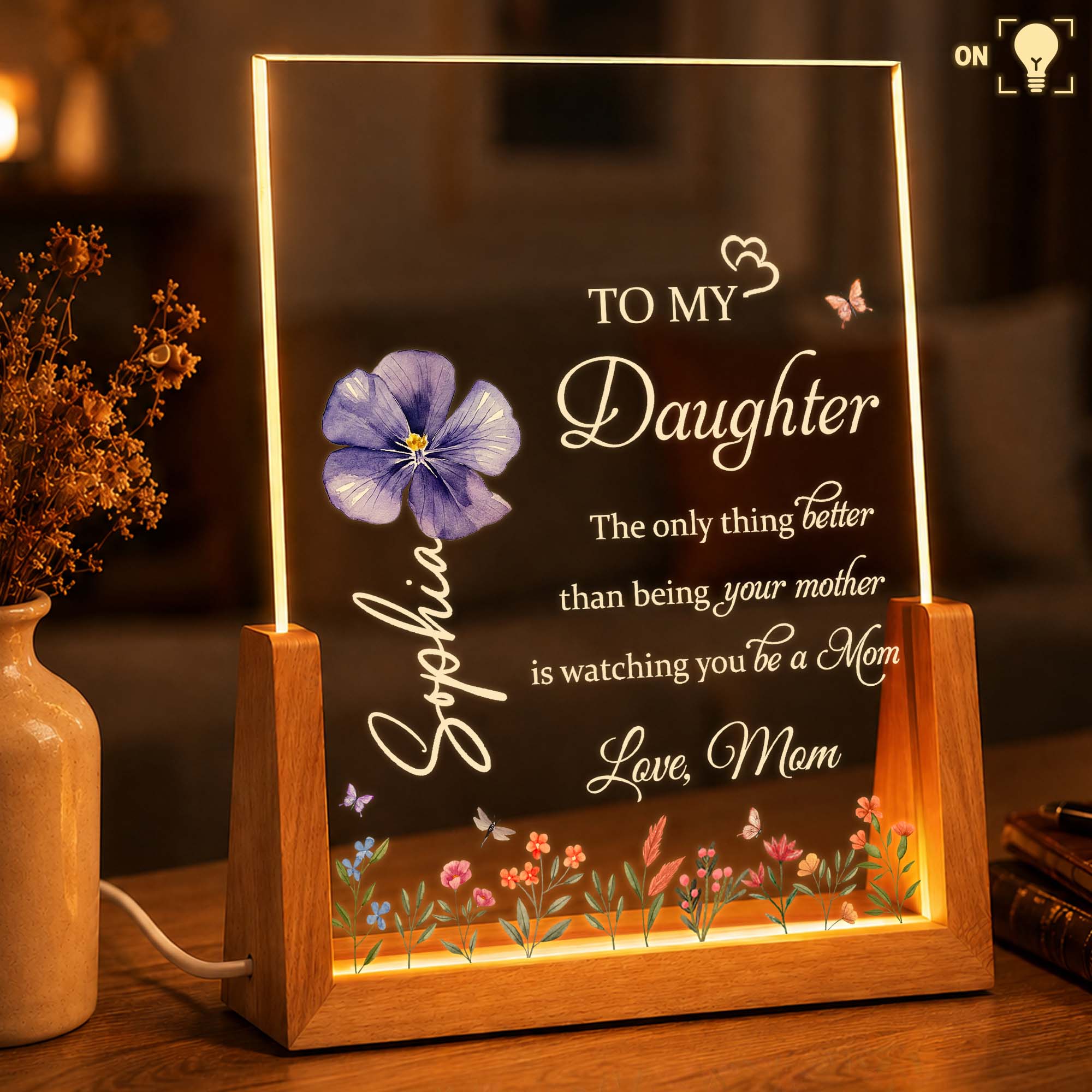 Personalized Acrylic Night Light Custom Name Gift for Daughter