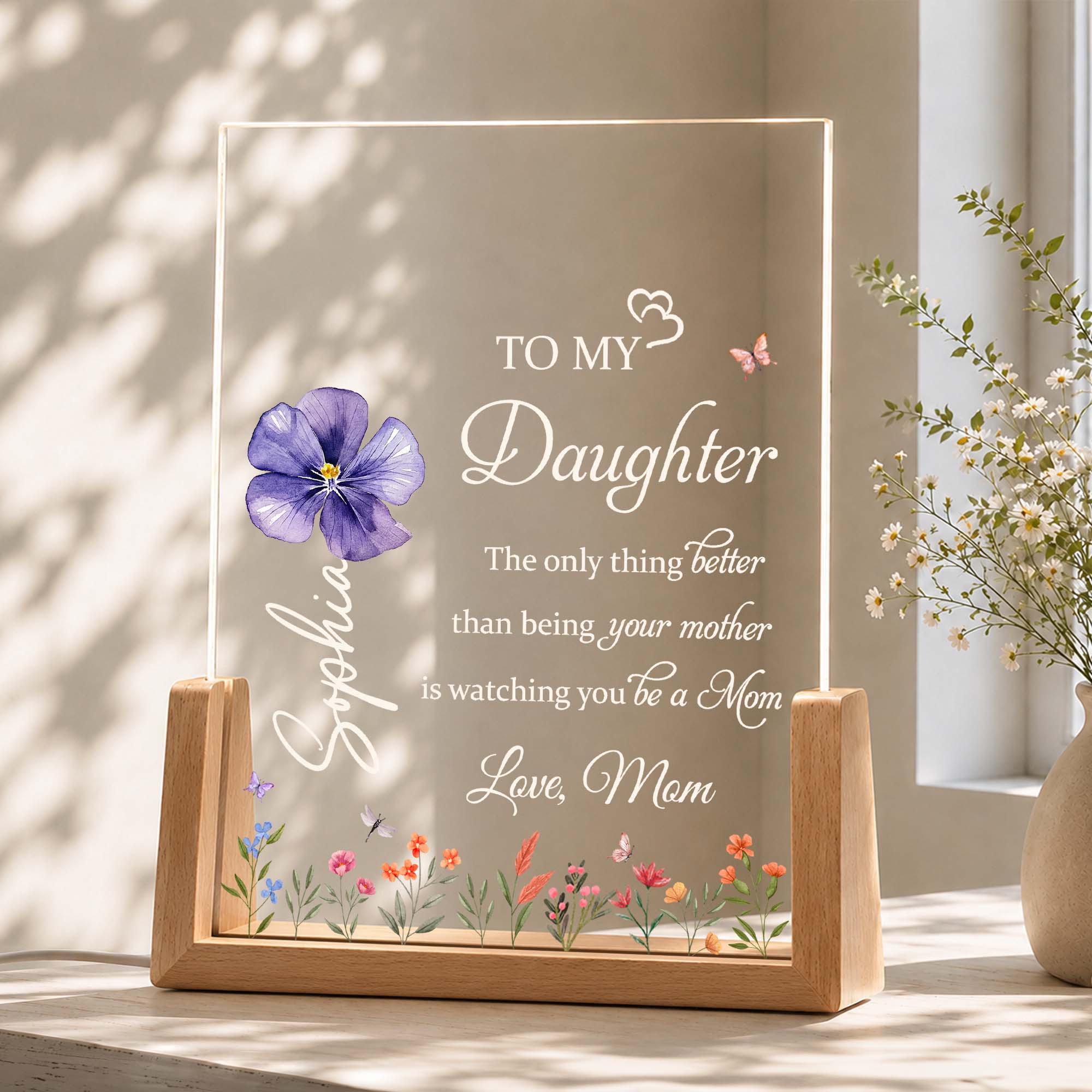Personalized Acrylic Night Light Custom Name Gift for Daughter