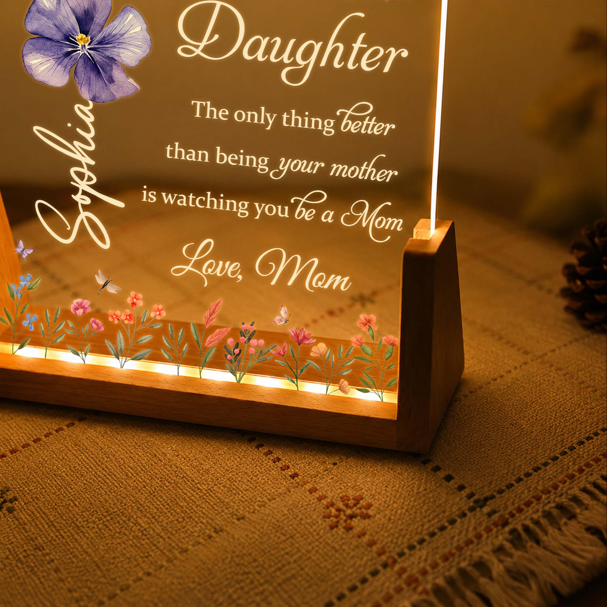 Personalized Acrylic Night Light Custom Name Gift for Daughter