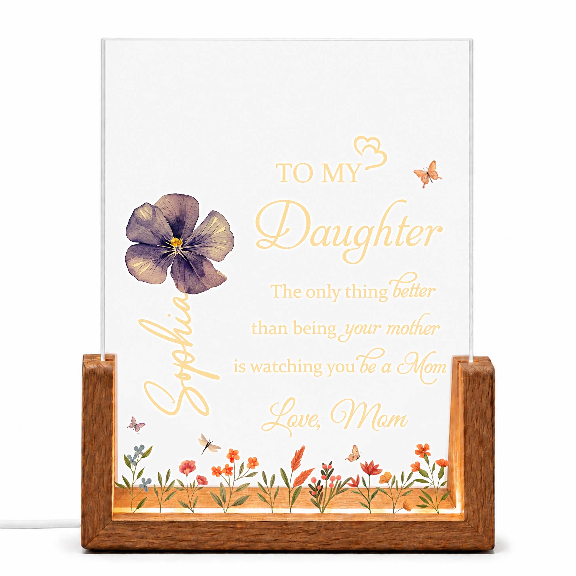 Personalized Acrylic Night Light Custom Name Gift for Daughter