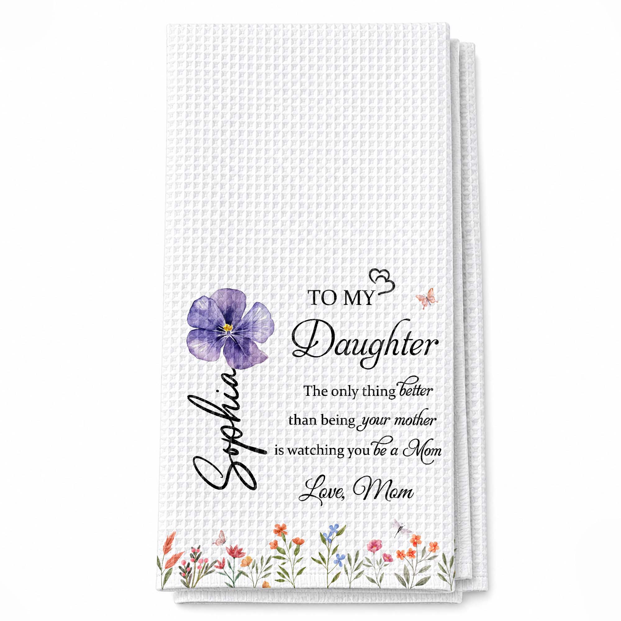 Personalized Kitchen Towel Custom Name Gift for Daughter