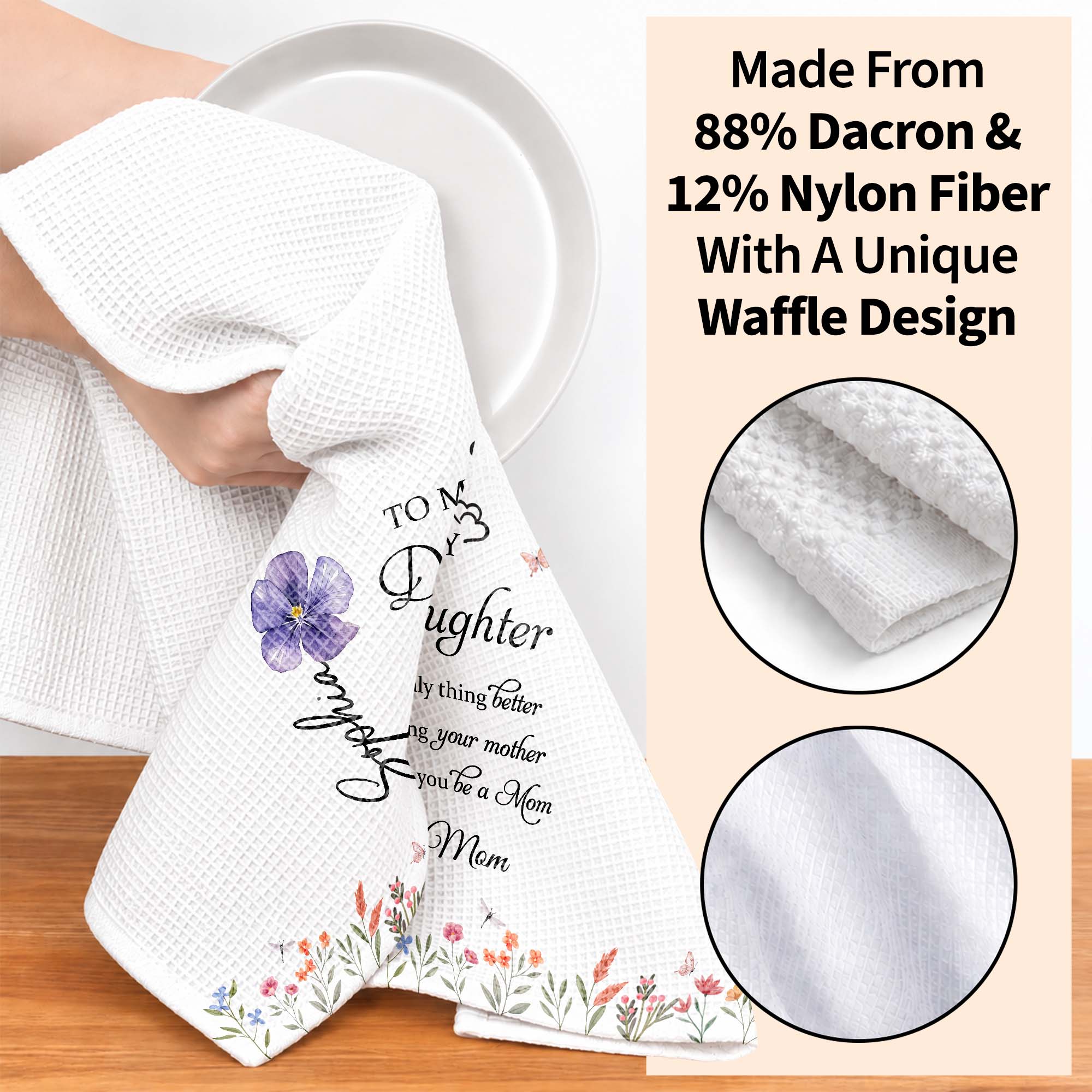 Personalized Kitchen Towel Custom Name Gift for Daughter
