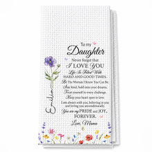 Load image into Gallery viewer, Personalized Kitchen Towel Birth Month Flowers for Daughter Gift
