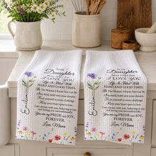 Load image into Gallery viewer, Personalized Kitchen Towel Birth Month Flowers for Daughter Gift
