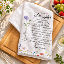Load image into Gallery viewer, Personalized Kitchen Towel Birth Month Flowers for Daughter Gift
