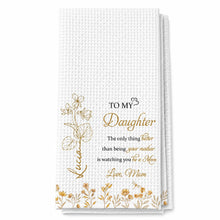 Load image into Gallery viewer, Personalized Kitchen Towel for Daughter Birth Month Flowers Gift
