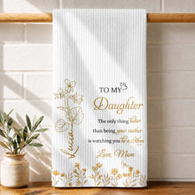 Load image into Gallery viewer, Personalized Kitchen Towel for Daughter Birth Month Flowers Gift
