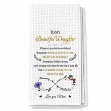 Load image into Gallery viewer, Personalized Kitchen Towel Custom Birth Month Flowers Gift for Daughter

