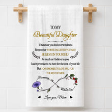 Load image into Gallery viewer, Personalized Kitchen Towel Custom Birth Month Flowers Gift for Daughter
