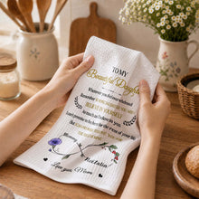 Load image into Gallery viewer, Personalized Kitchen Towel Custom Birth Month Flowers Gift for Daughter
