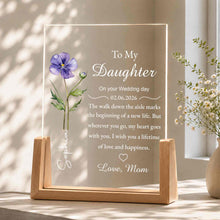 Load image into Gallery viewer, Personalized Acrylic Night Light with Wooden Base Gift for Daughter Wedding
