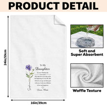 Load image into Gallery viewer, Personalized Kitchen Towel Wedding Day Gift for Daughter Floral Design
