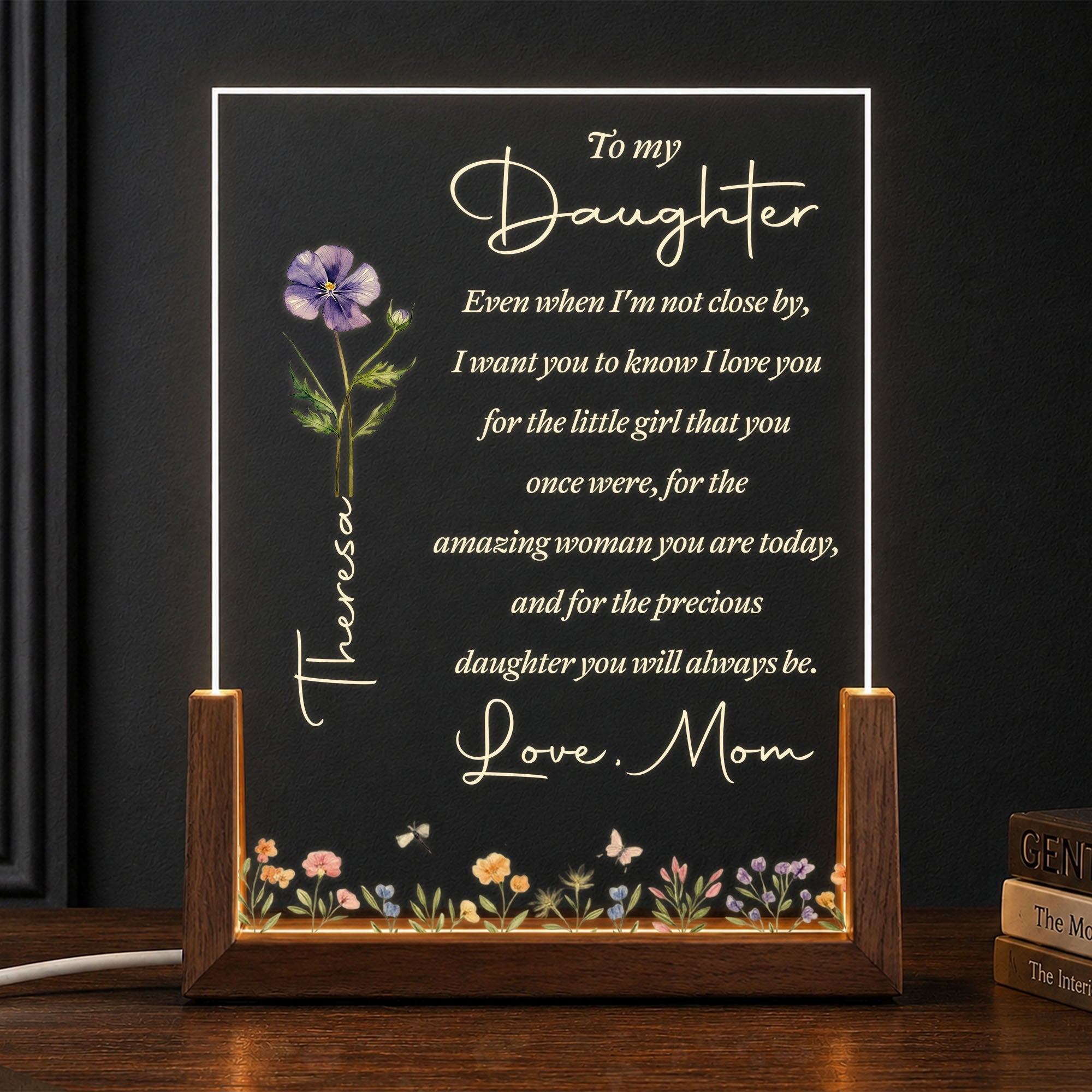Personalized Acrylic Night Light Custom Name Gift for Daughter