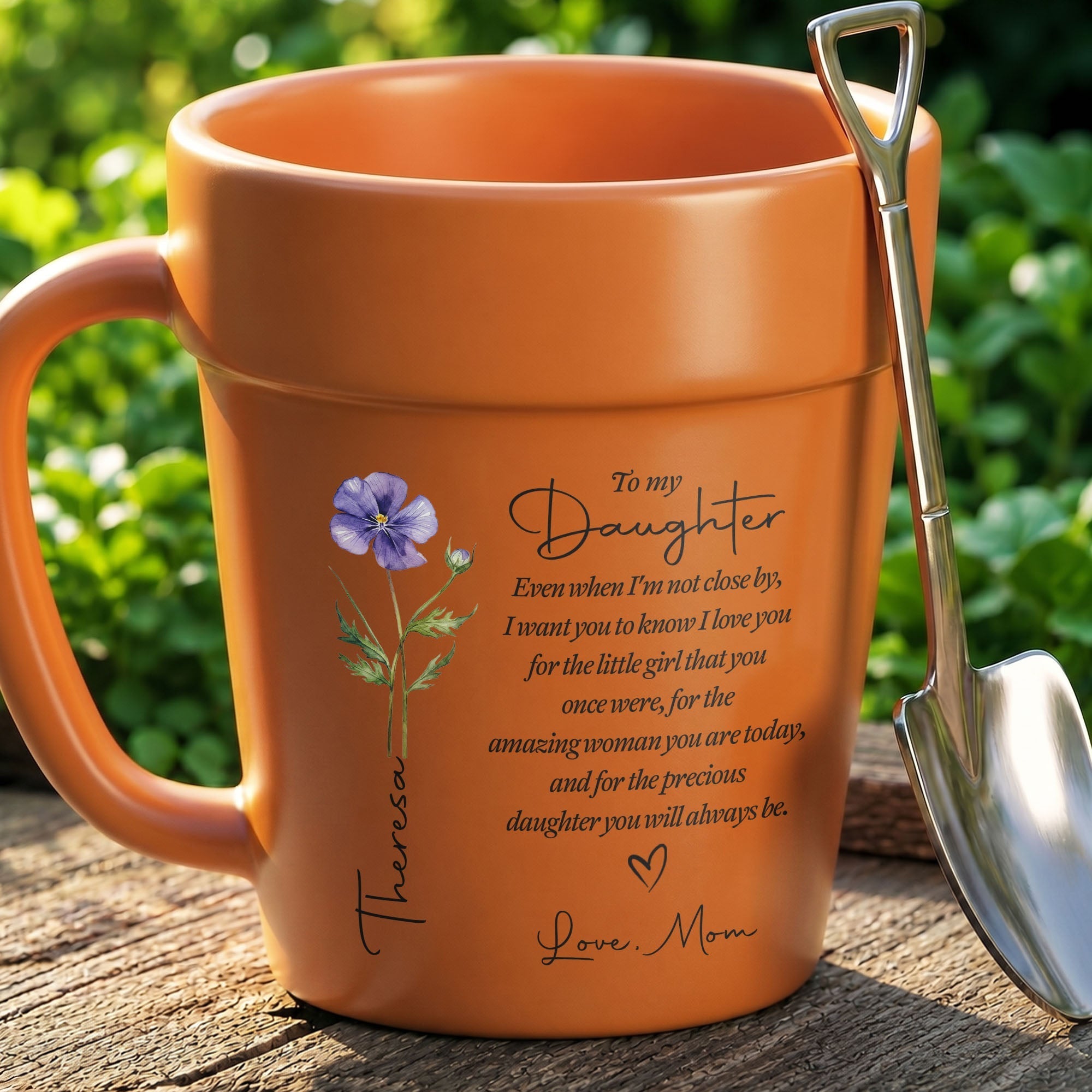 Personalized Plant Pot Ceramic Mug Custom Name Gift for Daughter