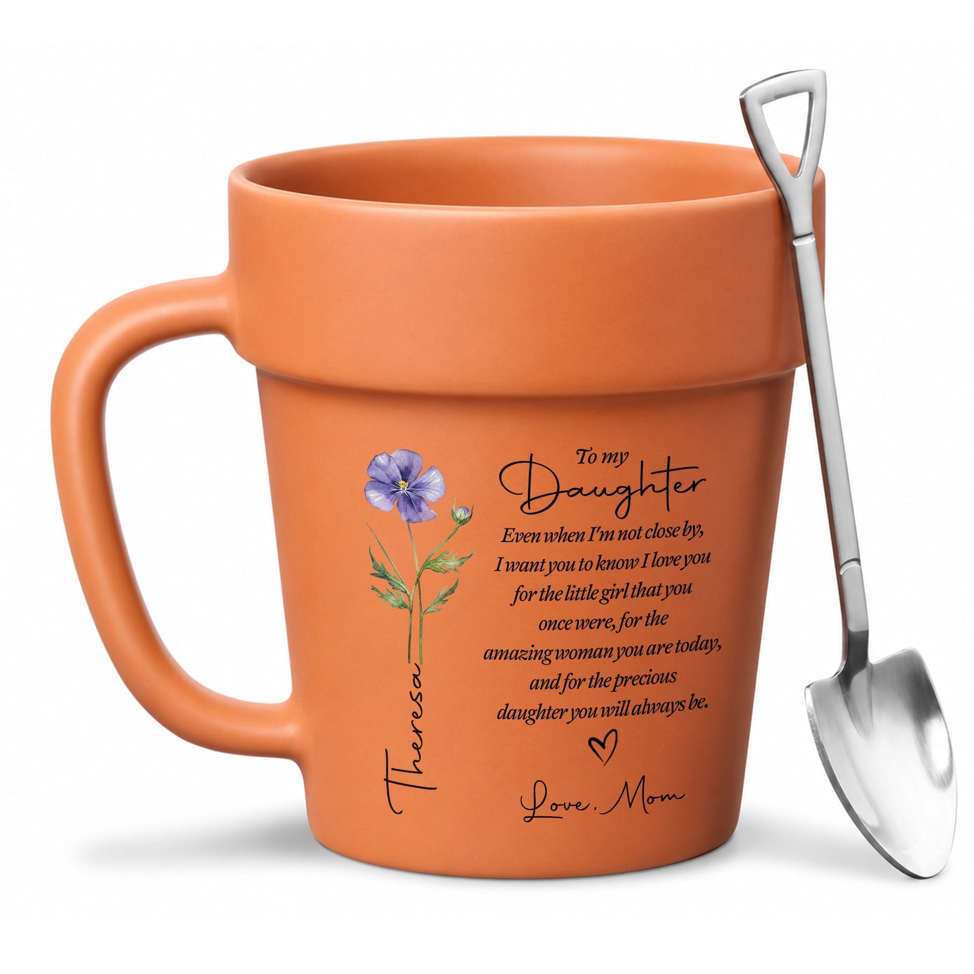 Personalized Plant Pot Ceramic Mug Custom Name Gift for Daughter