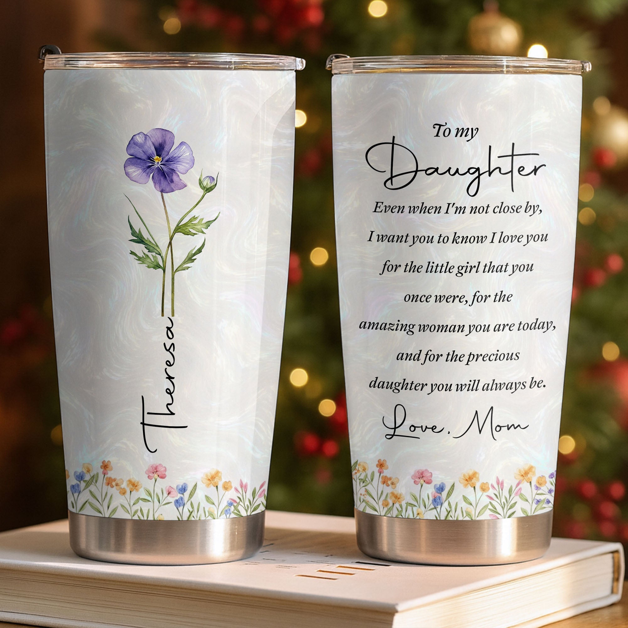 Personalized 20oz Stainless Steel Tumbler Gift for Daughter