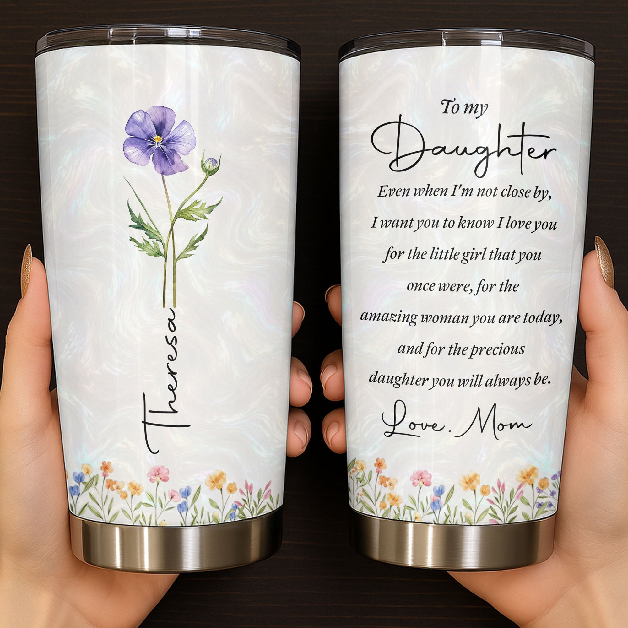Personalized 20oz Stainless Steel Tumbler Gift for Daughter