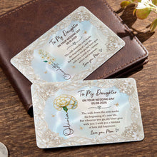 Load image into Gallery viewer, Personalized Aluminum Wallet Card Gift for Daughter Wedding Day
