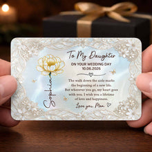 Load image into Gallery viewer, Personalized Aluminum Wallet Card Gift for Daughter Wedding Day
