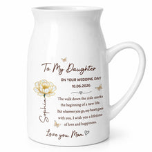 Load image into Gallery viewer, Personalized Ceramic Flower Vase Gift for Daughter Wedding Day
