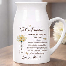 Load image into Gallery viewer, Personalized Ceramic Flower Vase Gift for Daughter Wedding Day
