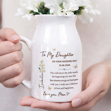 Load image into Gallery viewer, Personalized Ceramic Flower Vase Gift for Daughter Wedding Day
