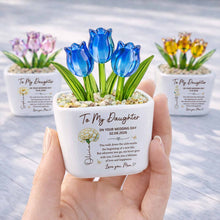 Load image into Gallery viewer, Personalized Glass Everlasting Tulips Custom Gift for Daughter Wedding Day

