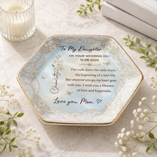 Load image into Gallery viewer, Personalized Ceramic Jewelry Dish Custom Flower Gift for Daughter

