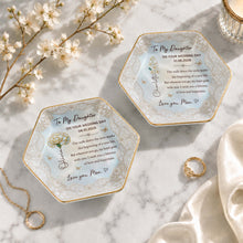 Load image into Gallery viewer, Personalized Ceramic Jewelry Dish Custom Flower Gift for Daughter

