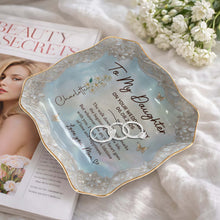 Load image into Gallery viewer, Personalized Lace Jewelry Dish Flower Butterfly Wedding Gift for Daughter
