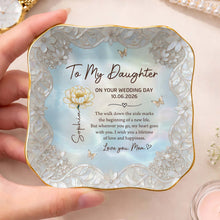 Load image into Gallery viewer, Personalized Lace Jewelry Dish Flower Butterfly Wedding Gift for Daughter
