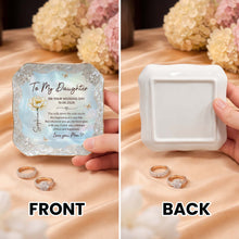 Load image into Gallery viewer, Personalized Lace Jewelry Dish Flower Butterfly Wedding Gift for Daughter
