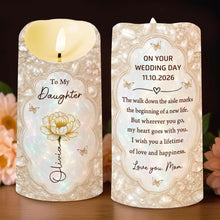 Load image into Gallery viewer, Personalized LED Candle Custom Name Gift for Daughter Wedding Day
