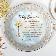 Load image into Gallery viewer, Personalized Ceramic Jewelry Dish Birth Month Flowers Gift for Daughter
