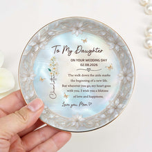 Load image into Gallery viewer, Personalized Ceramic Jewelry Dish Birth Month Flowers Gift for Daughter
